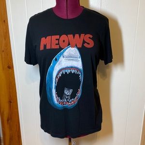 Too Fast MEOWS jaws kitten kitty t-shirt black Large rare